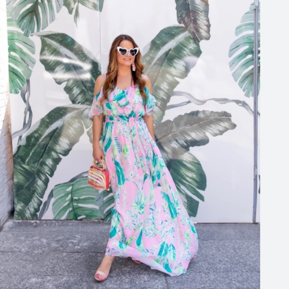 NWOT Lilly Pulitzer Zadie Maxi Dress in Coral Reef Tint Chimposerie Size… - Picture 4 of 7